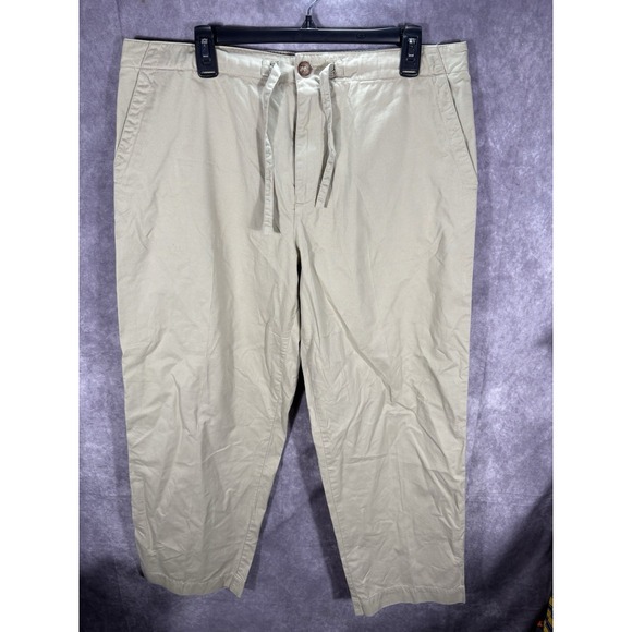 Lacoste‎ Pants Mens 36x30 Khaki Loose Fit Drawstring Crocodile Preppy - Picture 2 of 8